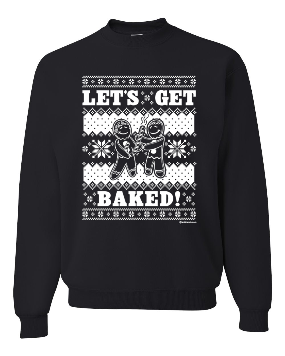 Unisex Crewneck Graphic Ugly Xmas Sweater Sweatshirt, Holiday Ginger Bread Design, Let's Get Baked  Ugly Christmas Sweater Unisex Crewneck Sweatshirt