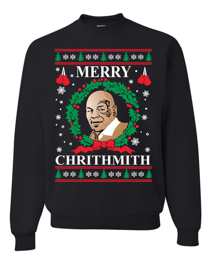 Mike Tyson Unisex Crewneck Ugly Sweater Merry Chrithmith Ugly Christmas Sweater Unisex Crewneck Sweatshirt