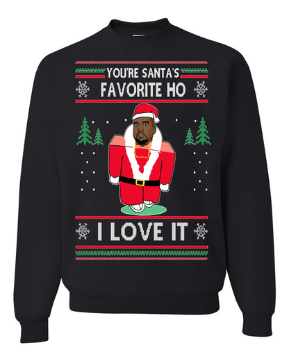 Santas Favorite Ho | Xmas Ye I Love It, Christmas Gifts, Funny Xmas Gift Idea, Ugly Christmas Sweater Unisex Crewneck Sweatshirt