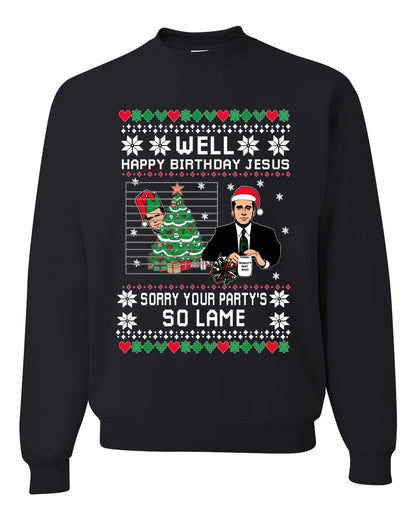 It's Jesus' Birthday Ugly Unisex Crewneck Christmas Sweater Ugly Christmas Sweater Unisex Crewneck Sweatshirt
