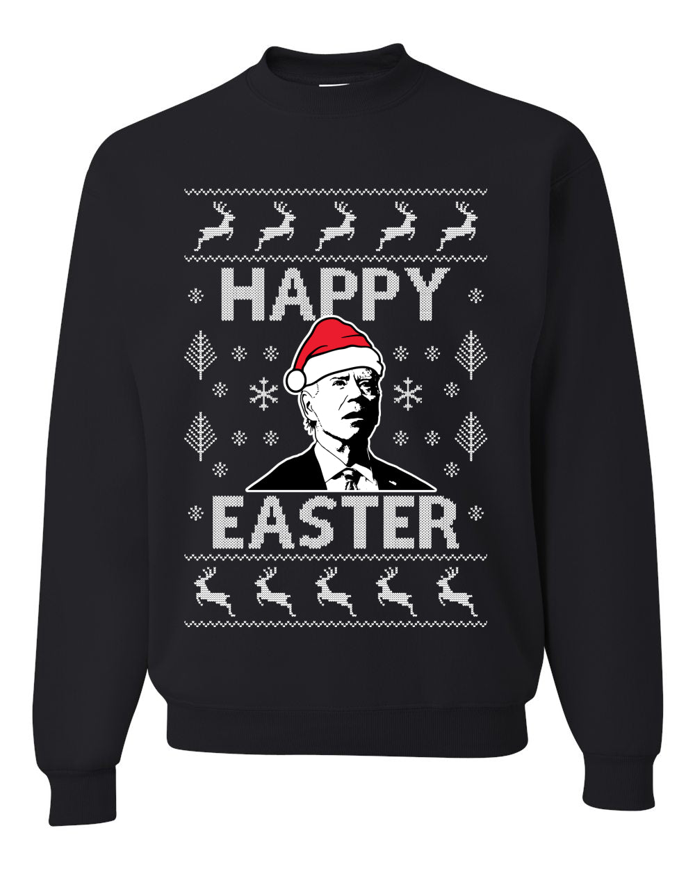 Unisex Graphic Ugly Xmas Sweater Sweatshirt, Biden Happy Easter Ugly Christmas Sweater Unisex Crewneck Sweatshirt