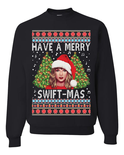Merry Swiftmas Christmas Sweater, Christmas Gifts, Funny Xmas Gift Idea,Swiftie shirt Ugly Christmas Sweater Unisex Crewneck Sweatshirt