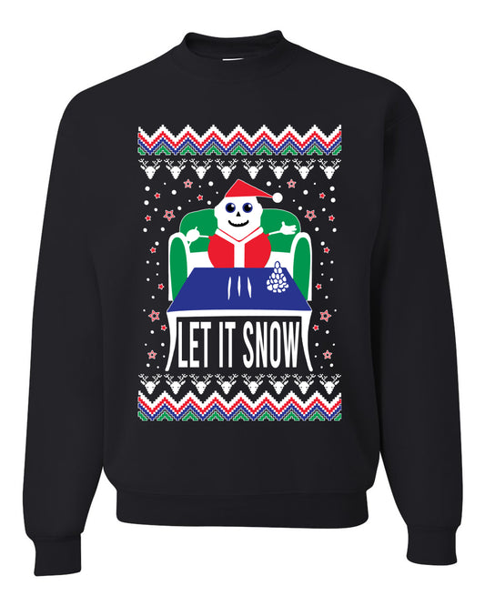 Unisex Graphic Ugly Merry Xmas Sweater Crewneck Sweatshirt Let It Snow Cocaine Santa  Ugly Christmas Sweater Unisex Crewneck Sweatshirt