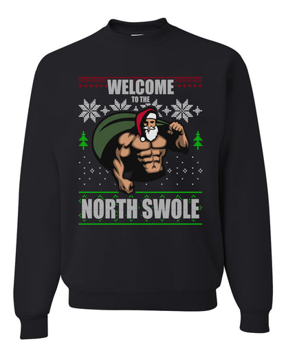 Ugly Unisex Crewneck Christmas Sweater Sweatshirt "Merry Liftmas!" Santa Fitness Workout Gym Swole Gift, Group 2 Design Ugly Christmas Sweater Unisex Crewneck Sweatshirt