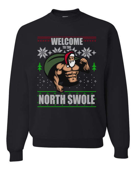 Ugly Unisex Crewneck Christmas Sweater Sweatshirt "Merry Liftmas!" Santa Fitness Workout Gym Swole Gift, Group 2 Design Ugly Christmas Sweater Unisex Crewneck Sweatshirt
