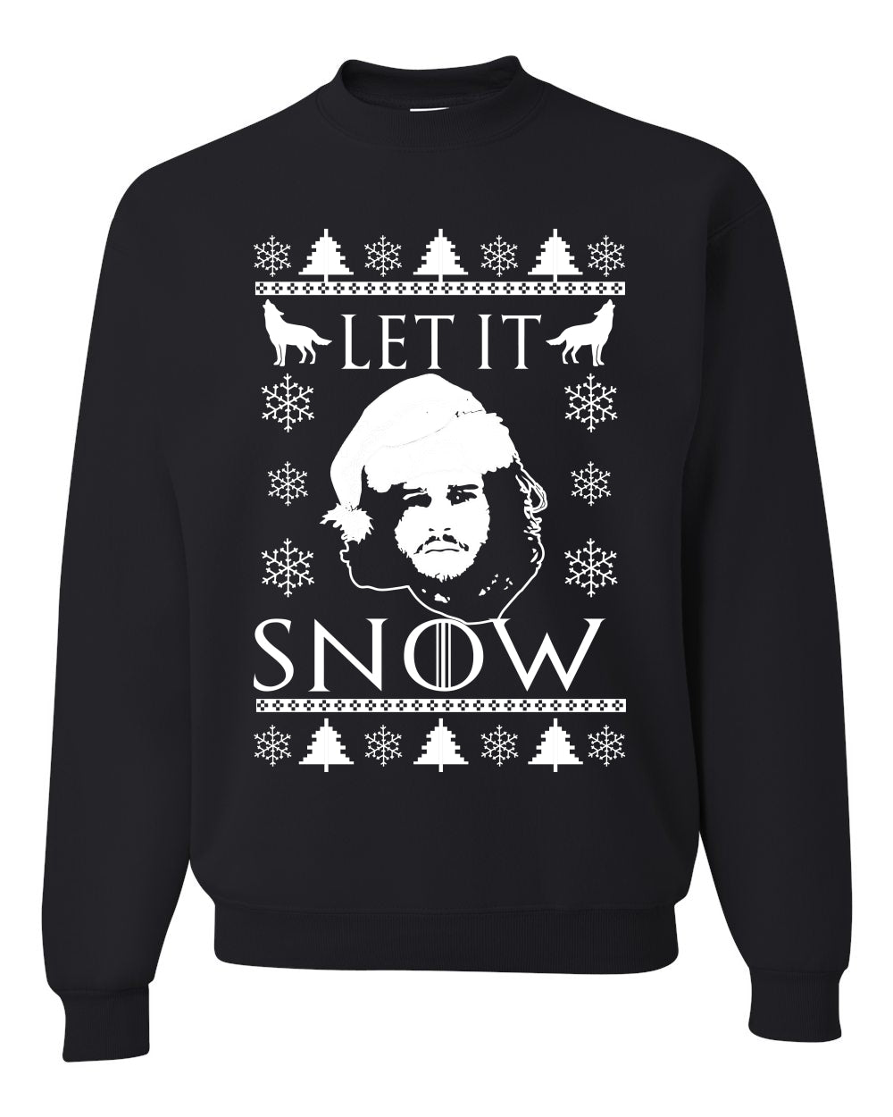 Unisex Graphic GoT Ugly Christmas Crewneck Sweater Let It Snow Jon Snow Stark Ugly Christmas Sweater Unisex Crewneck Sweatshirt