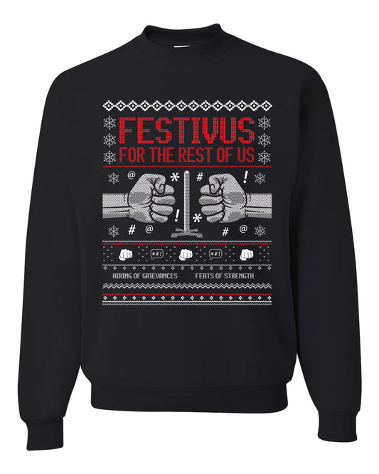 Festivus for the Rest of Us, Christmas Gifts, Funny Xmas Gift Idea, Ugly Christmas Sweater Unisex Crewneck Sweatshirt