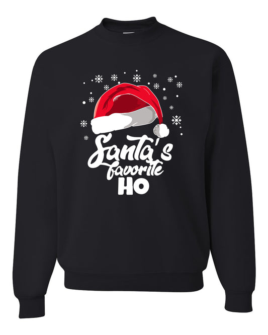 Ugly Christmas Apron "Santa's Favorite Ho" Butcher's Kitchen, Grilling, Cooking, BBQ Apron Ugly Christmas Sweater Unisex Crewneck Sweatshirt