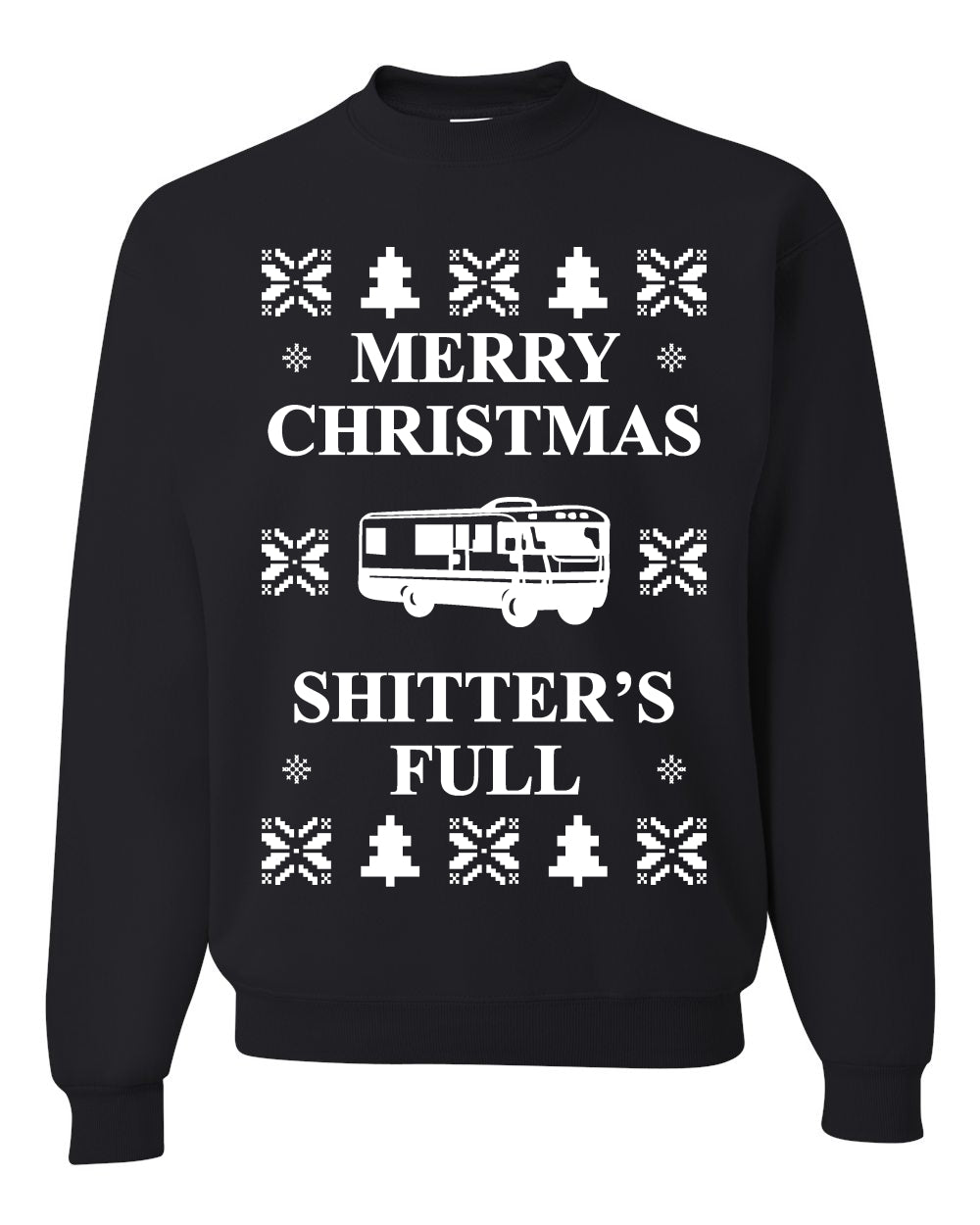Full Ugly Xmas Sweater Bodysuit for Infant Creeper Boys Girls Baby, Merry Christmas Shitters Ugly Christmas Sweater Unisex Crewneck Sweatshirt