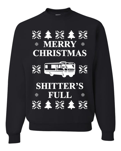 Full Ugly Xmas Sweater Bodysuit for Infant Creeper Boys Girls Baby, Merry Christmas Shitters Ugly Christmas Sweater Unisex Crewneck Sweatshirt