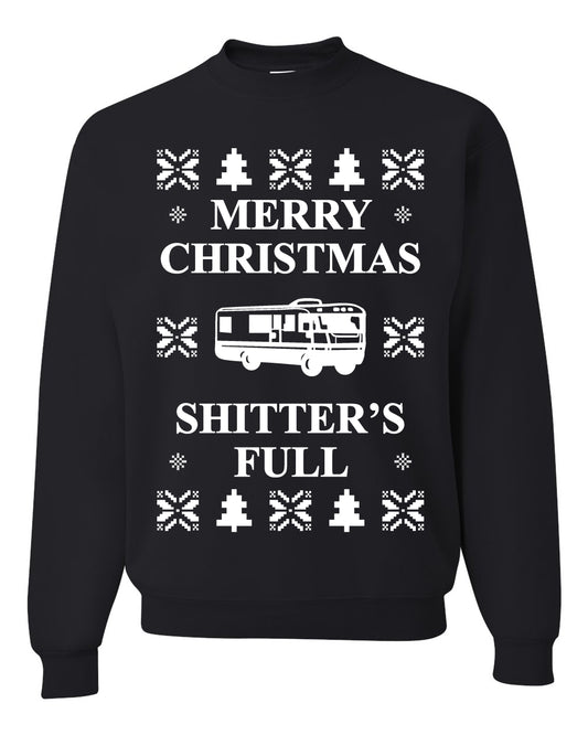 Full Ugly Xmas Sweater Bodysuit for Infant Creeper Boys Girls Baby, Merry Christmas Shitters Ugly Christmas Sweater Unisex Crewneck Sweatshirt