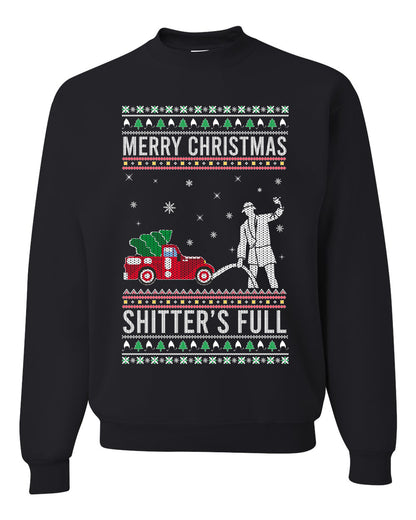Men's Long Sleeve Shirt Ugly Holiday Crewneck Sweater Merry Christmas Shitter's Ugly Christmas Sweater Unisex Crewneck Sweatshirt