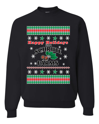 Happy Holidays from Schrute Farms Christmas, Christmas Gifts, Funny Xmas Gift Idea, Ugly Christmas Sweater Unisex Crewneck Sweatshirt