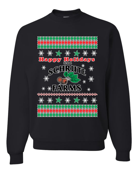Happy Holidays from Schrute Farms Christmas, Christmas Gifts, Funny Xmas Gift Idea, Ugly Christmas Sweater Unisex Crewneck Sweatshirt