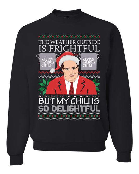 Ugly Christmas Crewneck Sweater Graphic Sweatshirt Unisex Kevin's Famous Chili is So Delightful, Wild Bobby  Ugly Christmas Sweater Unisex Crewneck Sweatshirt