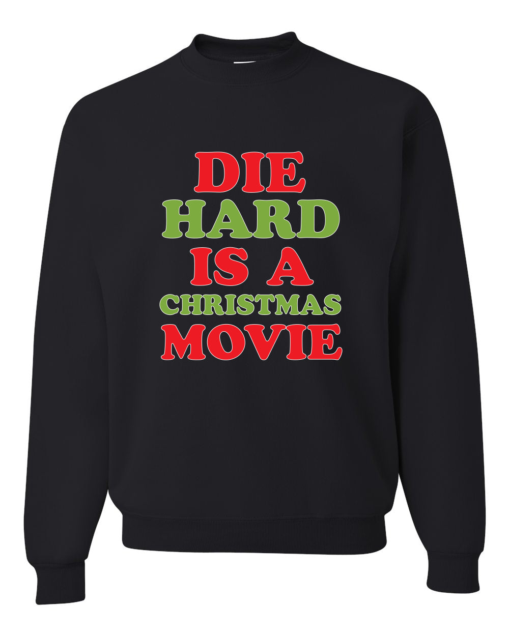 Men's Christmas Long Sleeve Shirt, Die Hard is a Christmas Movie Ugly Christmas Sweater Unisex Crewneck Sweatshirt