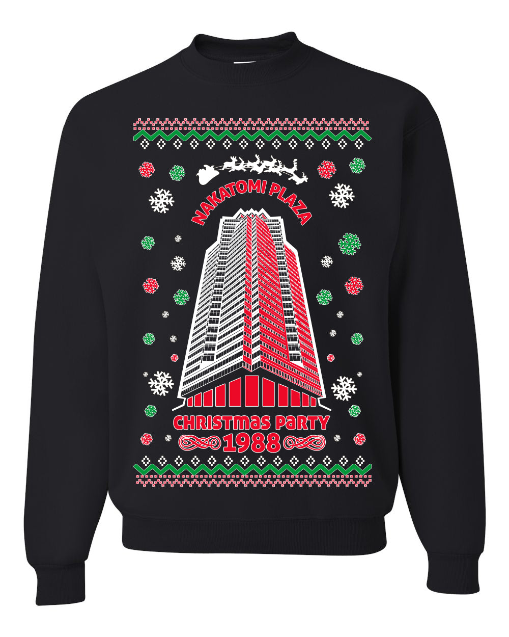 Ugly Unisex Crewneck Christmas Sweater 1988 Nakatomi Plaza Christmas Party Ugly Christmas Sweater Unisex Crewneck Sweatshirt
