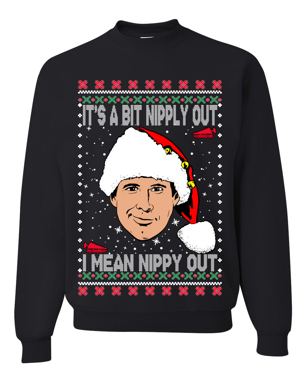 Clark G It's A Bit Nipply Out, Christmas Gifts, Funny Xmas Gift Idea, Ugly Christmas Sweater Unisex Crewneck Sweatshirt