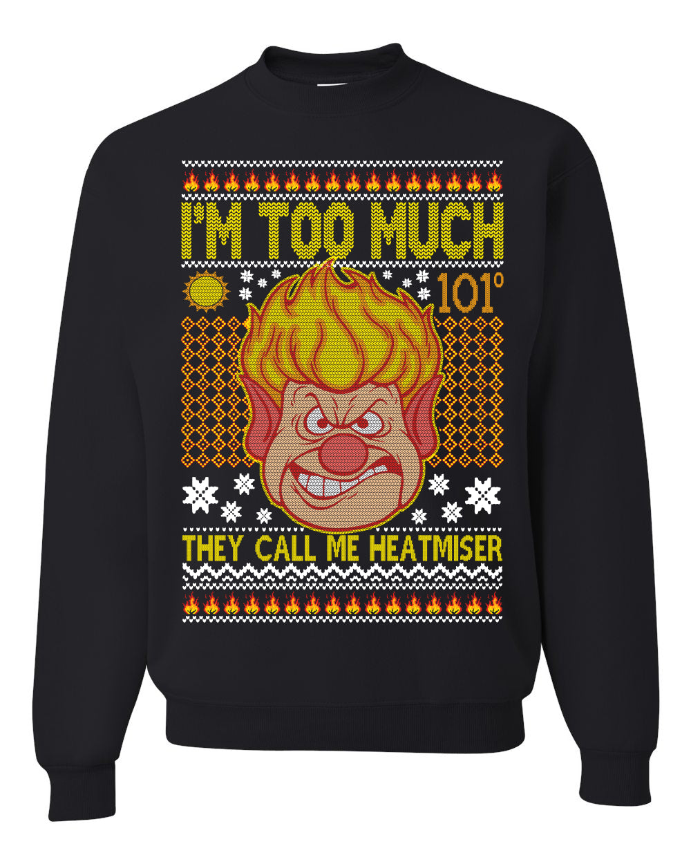 Unisex Graphic Ugly Xmas Graphic Crewneck Sweater They Call Me Heatmeiser I'm Too Much Merry Sweatshirt Ugly Christmas Sweater Unisex Crewneck Sweatshirt