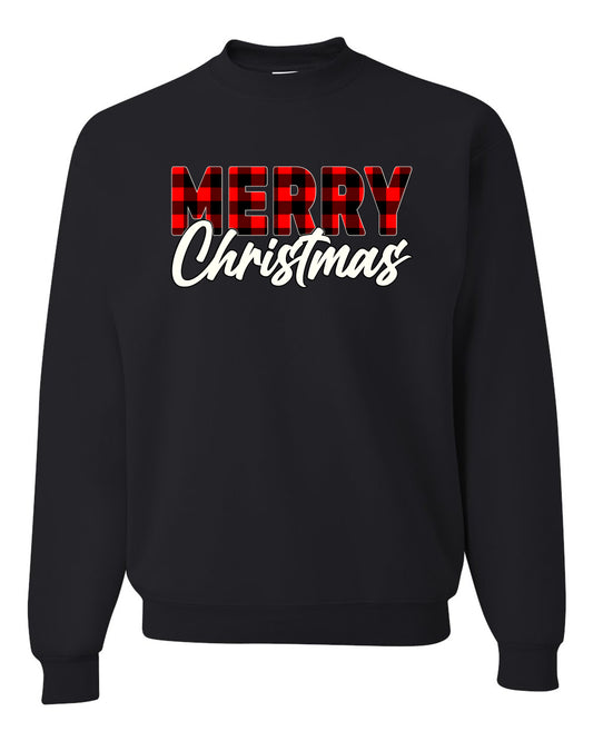 Men's Christmas Graphic TShirt, Plaid, Merry Christmas Buffalo  Ugly Christmas Sweater Unisex Crewneck Sweatshirt