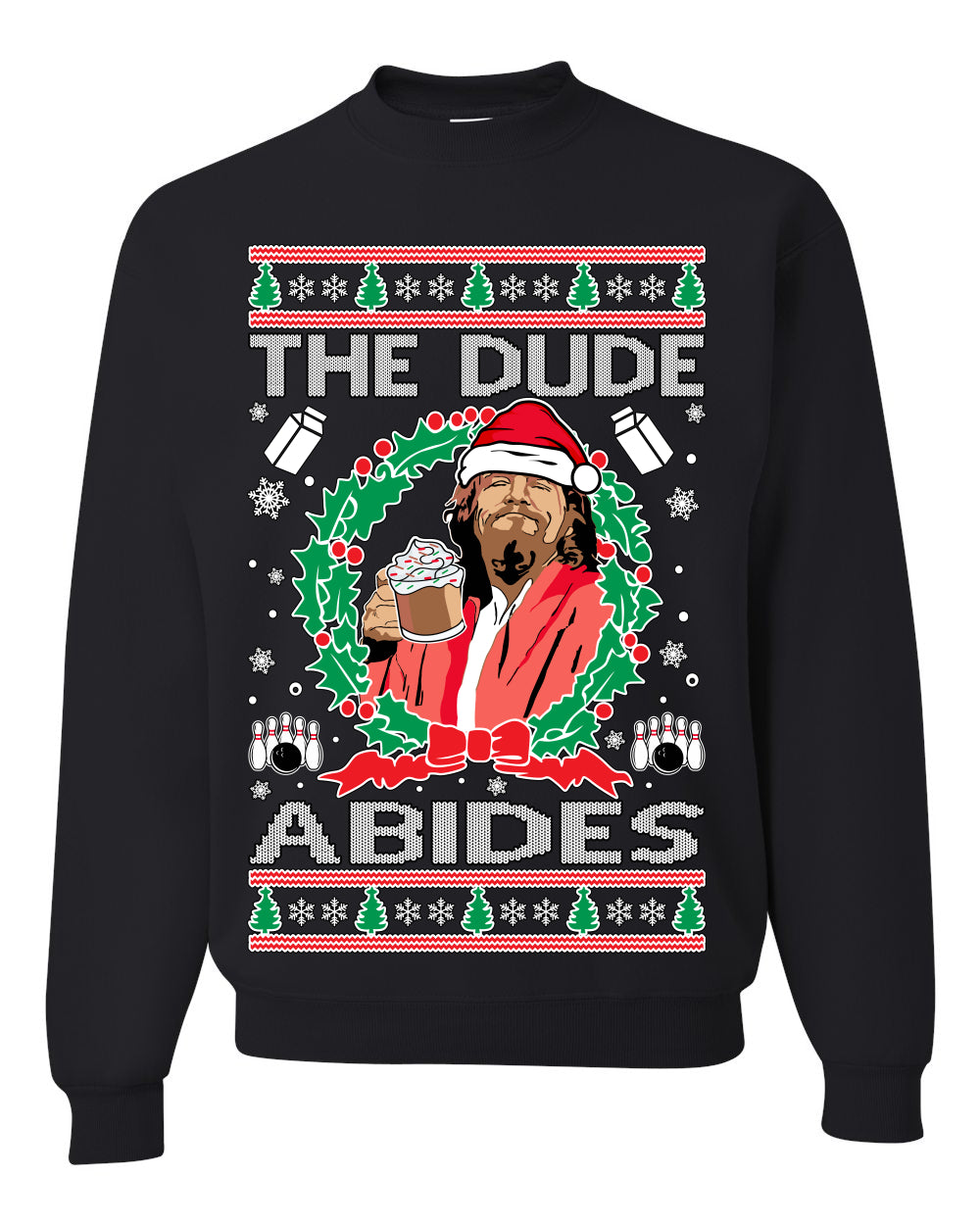 Big Lebowski - The Dude Abides, Christmas Gifts, Funny Xmas Gift Idea, Ugly Christmas Sweater Unisex Crewneck Sweatshirt
