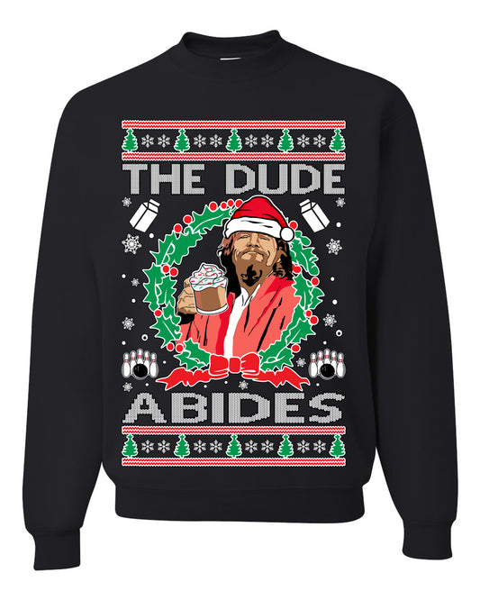 Big Lebowski - The Dude Abides, Christmas Gifts, Funny Xmas Gift Idea, Ugly Christmas Sweater Unisex Crewneck Sweatshirt