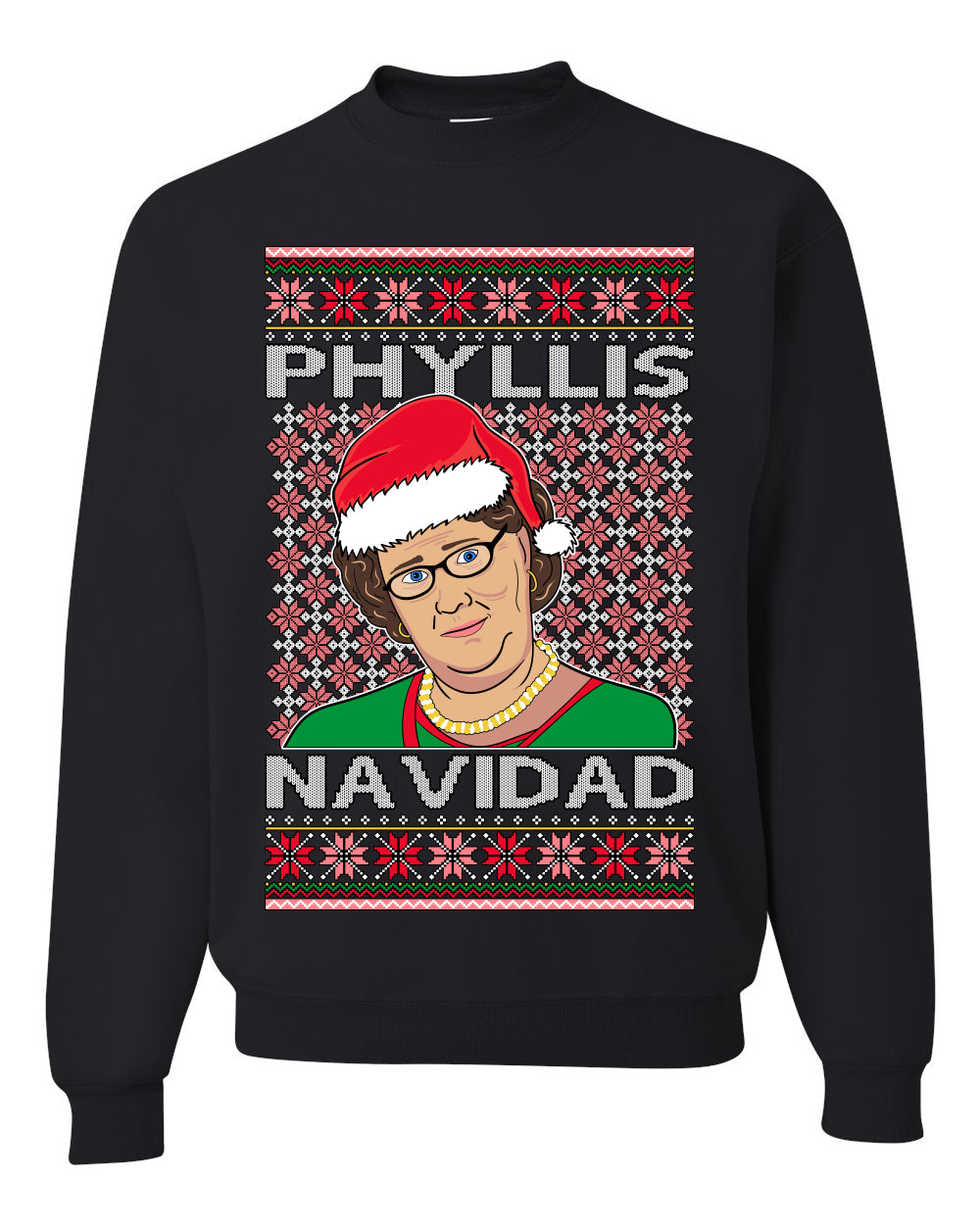Crewneck Graphic Ugly Holiday Unisex Sweater Sweatshirt Office Shark & Hammer Phyllis Navidad  Ugly Christmas Sweater Unisex Crewneck Sweatshirt
