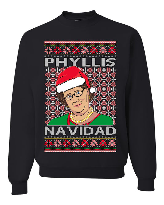 Crewneck Graphic Ugly Holiday Unisex Sweater Sweatshirt Office Shark & Hammer Phyllis Navidad  Ugly Christmas Sweater Unisex Crewneck Sweatshirt