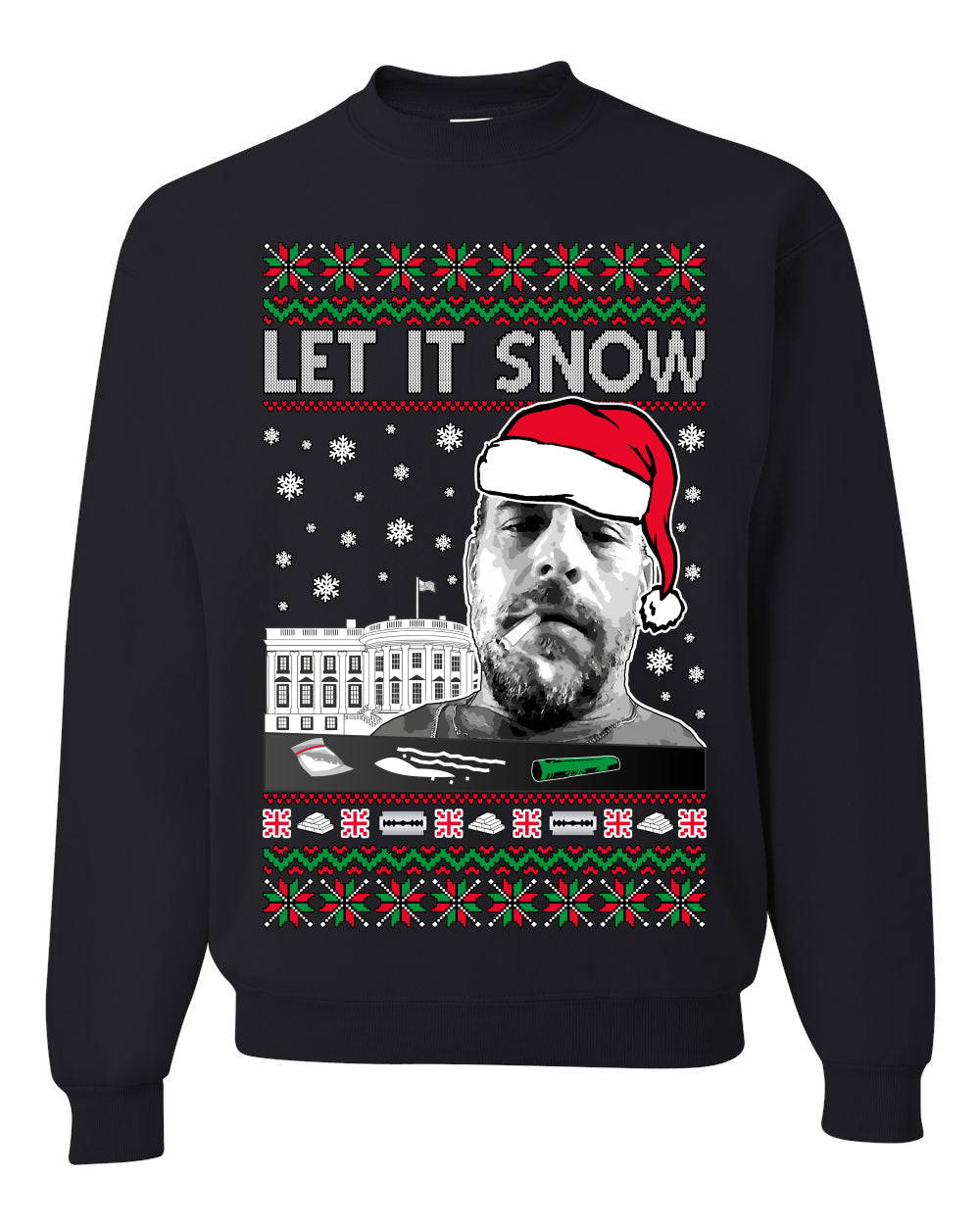 Hunter Let It Snow Biden , Merry Christmas Tee, Ugly Christmas,  Sweater Unisex Crewneck Sweatshirt