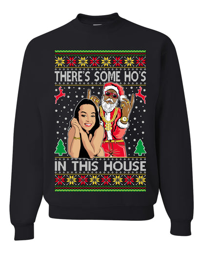 Santa the Plug Hos In This House , Merry Christmas Tee, Ugly Christmas,  Sweater Unisex Crewneck Sweatshirt