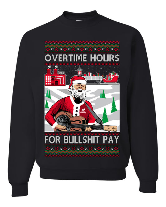 Overtime Hours Rich Men North of Richmond, Christmas Gifts, Funny Xmas Gift Idea, Ugly Christmas Sweater Unisex Crewneck Sweatshirt