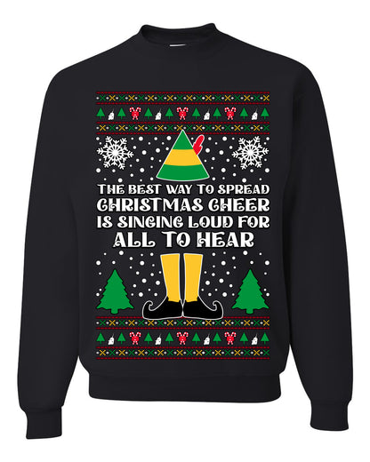 Spread Christmas Cheer Sing Loud For All To Hear, Christmas Gifts, Funny Xmas Gift Idea, Ugly Christmas Sweater Unisex Crewneck Sweatshirt