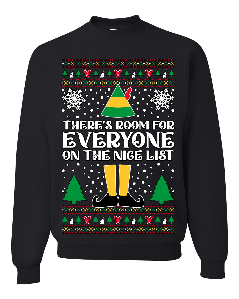 Room For Everyone On The Nice List Christmas Movie Quote, Christmas Gifts, Funny Xmas Gift Idea, Ugly Christmas Sweater Unisex Crewneck Sweatshirt