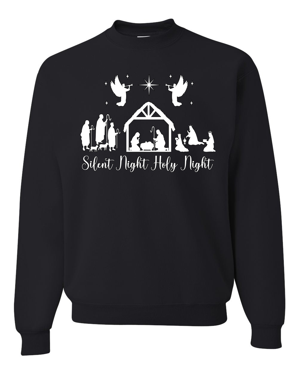 Silent Night Holy Night Religious Jesus Ugly Christmas Sweater, Christmas Gifts, Funny Xmas Gift Idea, Unisex Crewneck Sweatshirt