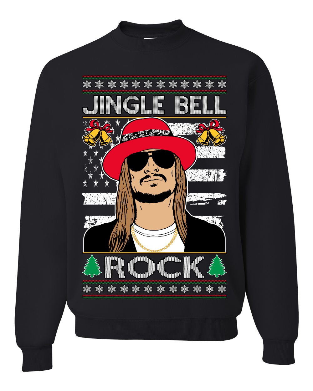 Kid RapperJingle Bell Rock  Country Music, Christmas Gifts, Funny Xmas Gift Idea Ugly Christmas Sweater Unisex Crewneck Sweatshirt