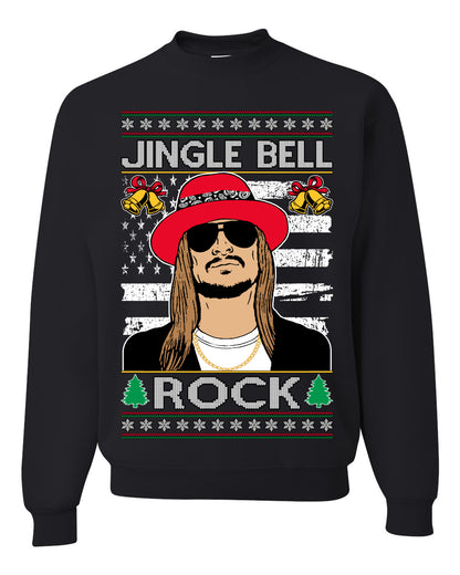 Kid RapperJingle Bell Rock  Country Music, Christmas Gifts, Funny Xmas Gift Idea Ugly Christmas Sweater Unisex Crewneck Sweatshirt