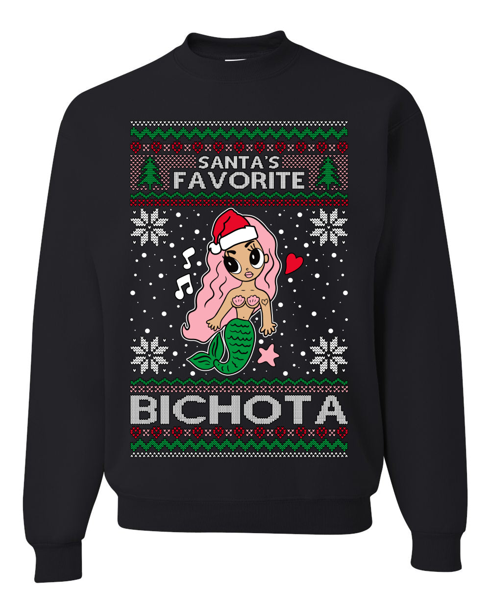 Christmas Karol Santa's Favorite Bichota, Christmas Gifts, Funny Xmas Gift Idea, Ugly Christmas Sweater Unisex Crewneck Sweatshirt