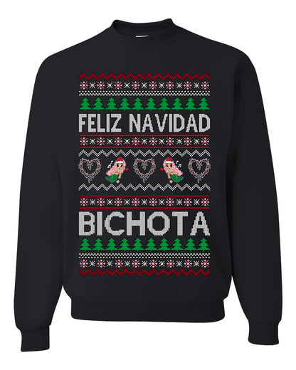 Feliz Navidad Bichota, Christmas Gifts, Funny Xmas Gift Idea, Ugly Christmas Sweater Unisex Crewneck Sweatshirt