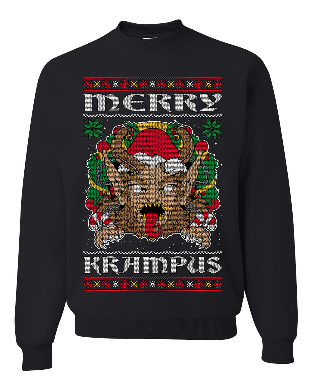 Merry Krampus Scary Xmas Movie, Christmas Gifts, Funny Xmas Gift Idea, Ugly Christmas Sweater Unisex Crewneck Sweatshirt