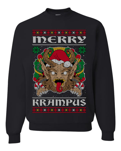 Merry Krampus Scary Xmas Movie, Christmas Gifts, Funny Xmas Gift Idea, Ugly Christmas Sweater Unisex Crewneck Sweatshirt
