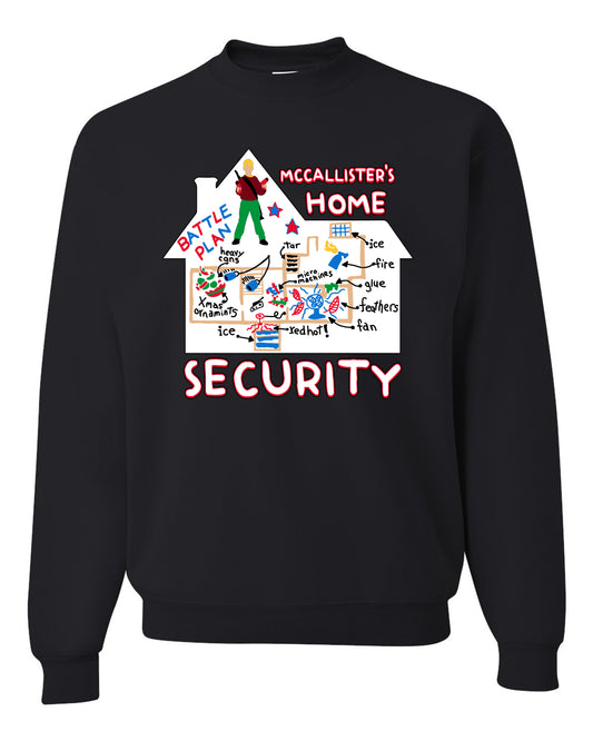 Battle Plans Alone McCallister's Home Security , Christmas Gifts, Funny Xmas Gift Idea, Ugly Christmas Sweater Unisex Crewneck Sweatshirt