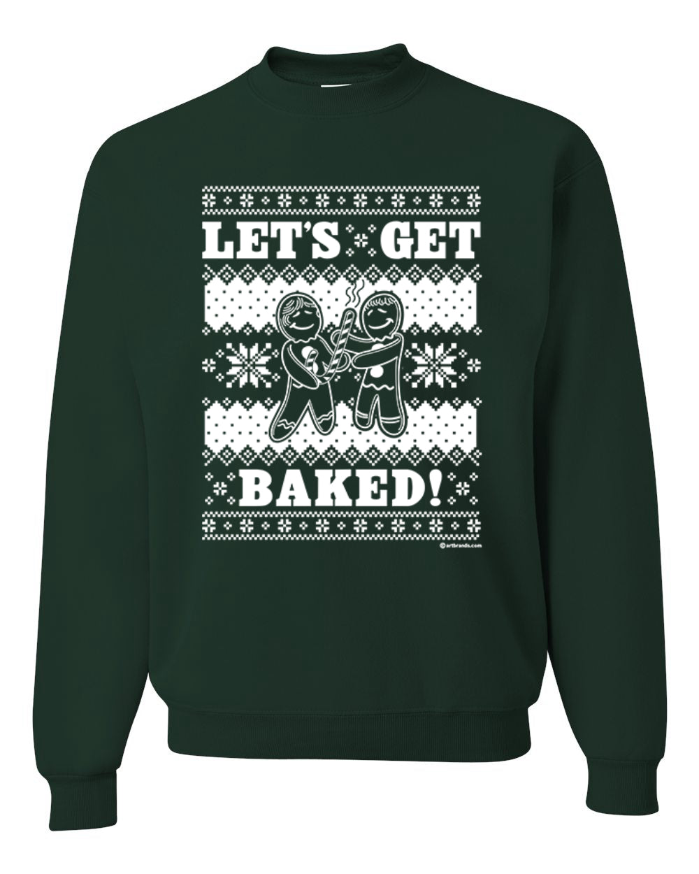 Unisex Crewneck Graphic Ugly Xmas Sweater Sweatshirt, Holiday Ginger Bread Design, Let's Get Baked  Ugly Christmas Sweater Unisex Crewneck Sweatshirt