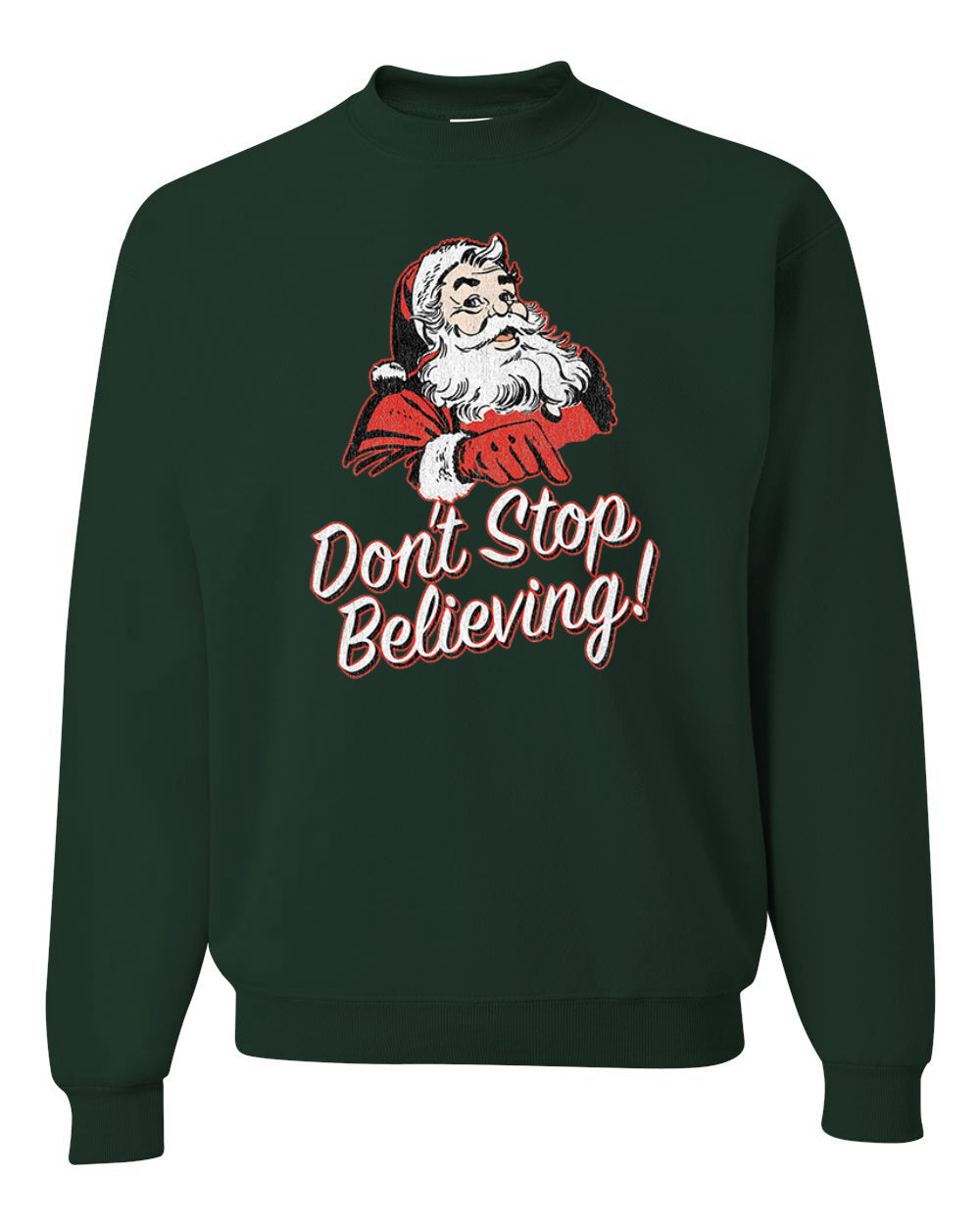 Men's Graphic Christmas T-Shirt Santa Dont Stop Believing  Ugly Christmas Sweater Unisex Crewneck Sweatshirt