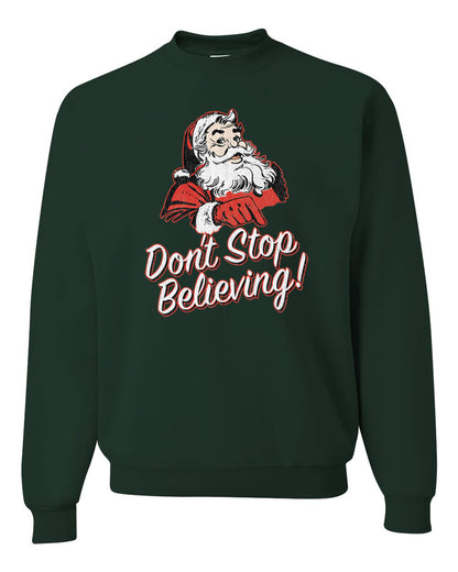 Men's Graphic Christmas T-Shirt Santa Dont Stop Believing  Ugly Christmas Sweater Unisex Crewneck Sweatshirt