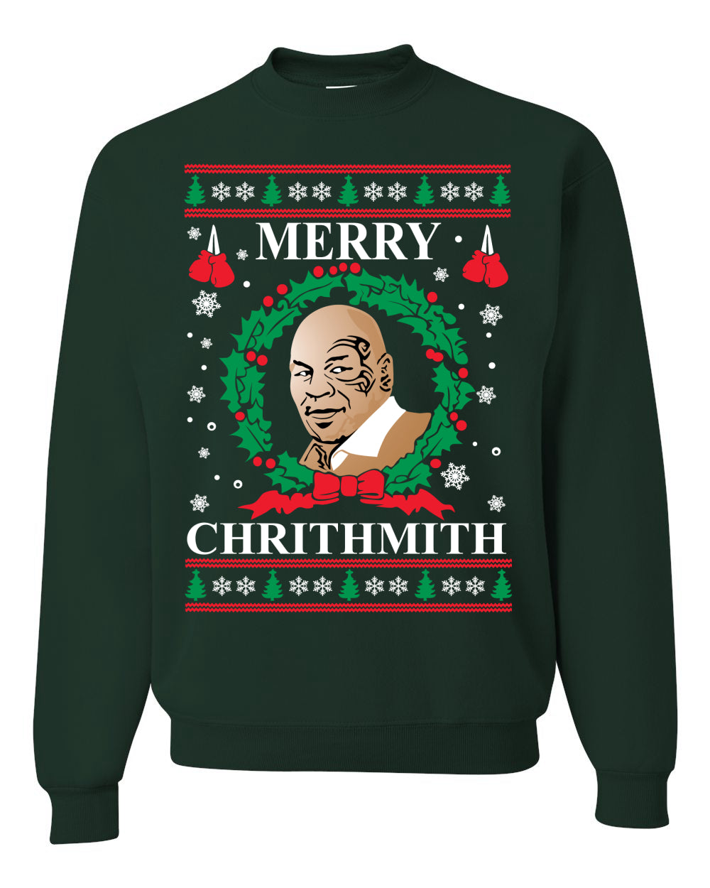Mike Tyson Unisex Crewneck Ugly Sweater Merry Chrithmith Ugly Christmas Sweater Unisex Crewneck Sweatshirt