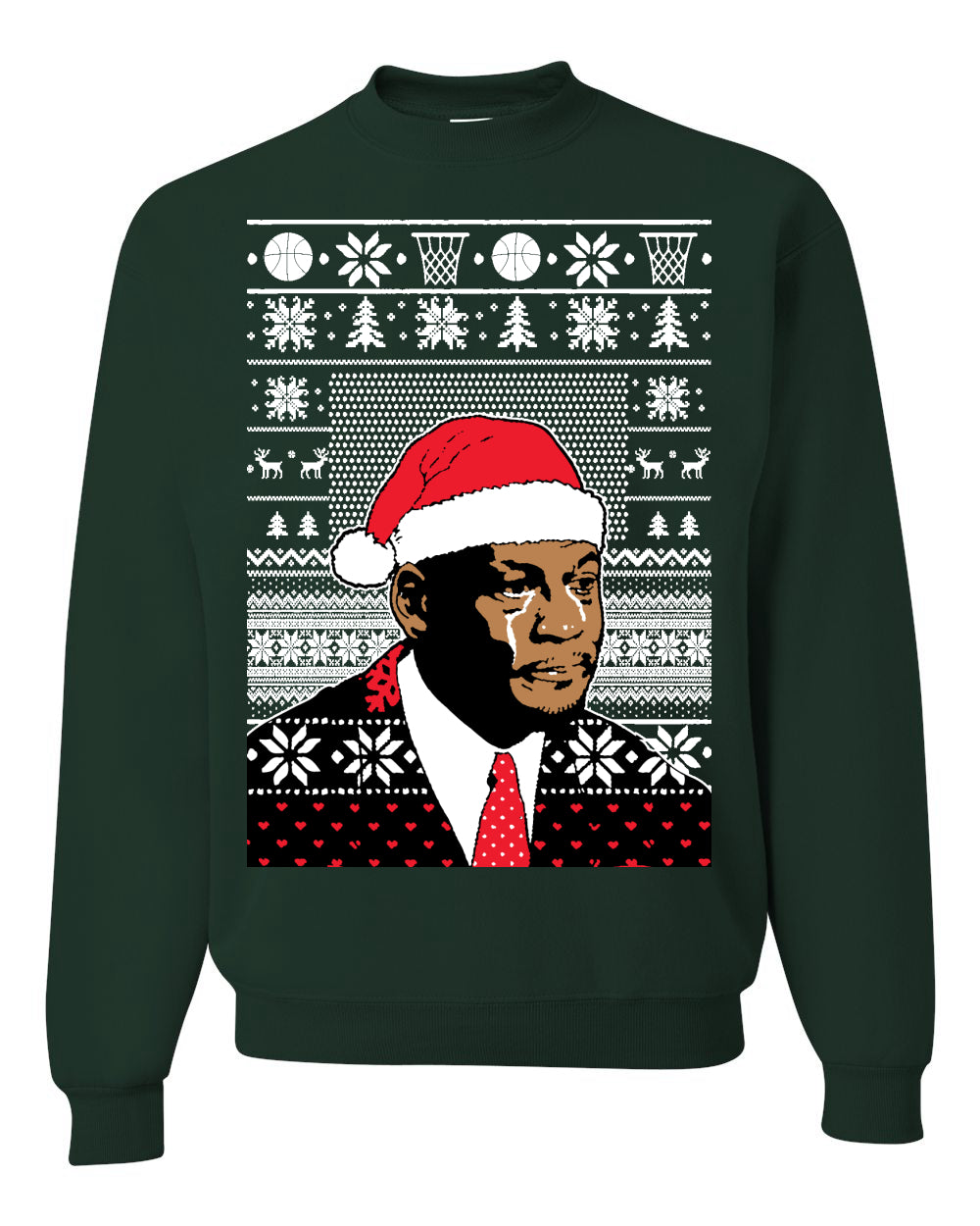 Christmas Crying Jordan, Christmas Gifts, Funny Xmas Gift Idea, Ugly Christmas Sweater Unisex Crewneck Sweatshirt