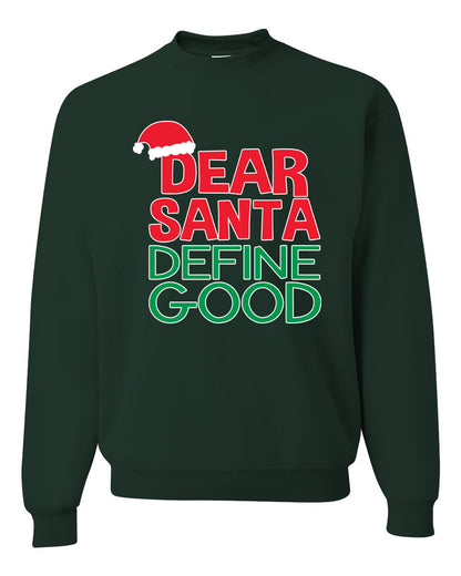 Women's Ugly Xmas Holiday Sweater Long Sleeve Shirt Dear Santa Ugly Christmas Sweater Unisex Crewneck Sweatshirt