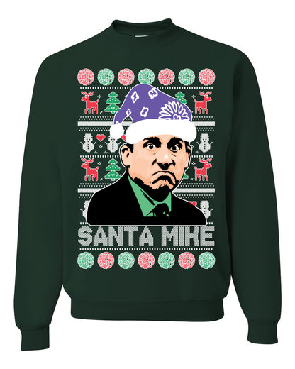 The Office Santa Mike Michael Scott Graphic Unisex Ugly Xmas Crewneck Sweater Ugly Christmas Sweater Unisex Crewneck Sweatshirt