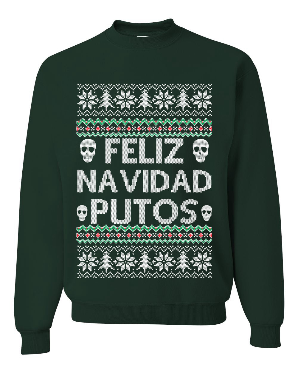Men's Ugly Xmas Long Sleeve Shirt Feliz Navidad Putos Ugly Christmas Sweater Unisex Crewneck Sweatshirt