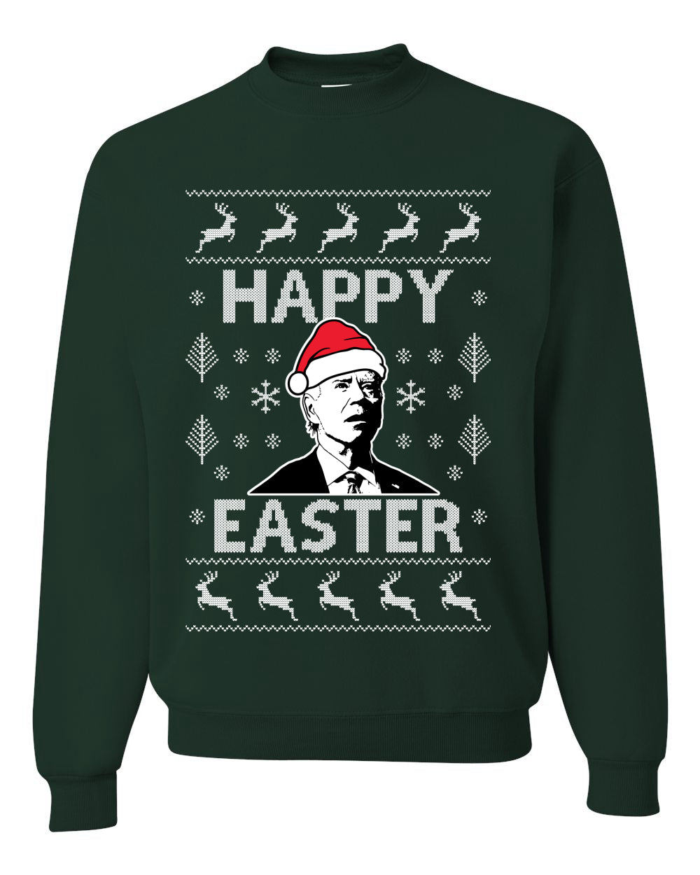 Unisex Graphic Ugly Xmas Sweater Sweatshirt, Biden Happy Easter Ugly Christmas Sweater Unisex Crewneck Sweatshirt